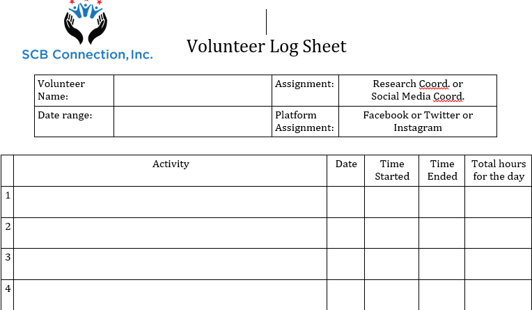 trying to create a volunteer log sheet